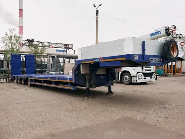 Полуприцеп трал LUXUDA LZC9404TDP 4 оси, пневмоподвеска, ленивая передняя ось, 42,3 тонны, 16.5*2.55 с уширителями до 3м, гидравлические сходни
